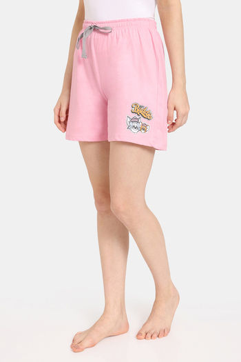 Buy Rosaline Tom & Jerry Knit Cotton Shorts - Pink nectar